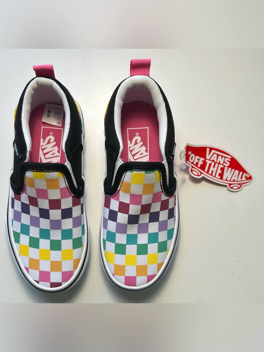 Vans Kids Checkerboard Slip-On Sneakers - Pink, Yellow, Green, Purple, Teal